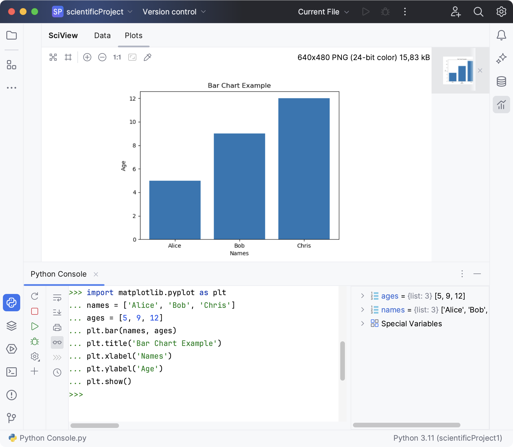 Building graphs with matplotlib in Python console