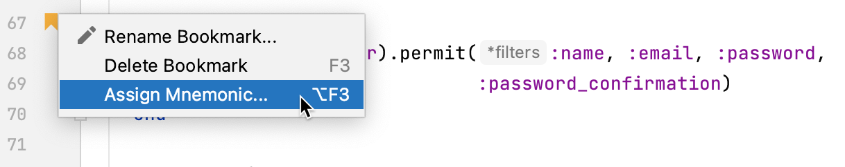 Assigning mnemonic to anonymous bookmark Assigning mnemonic to anonymous bookmark