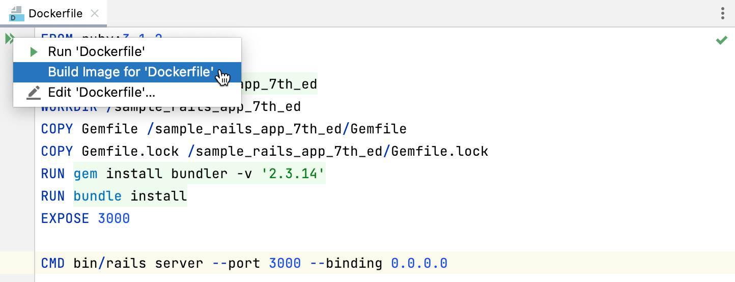 The Build Image on Docker popup The Build Image on Docker popup