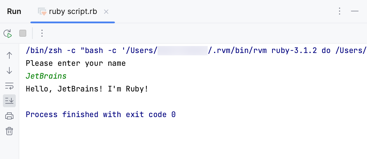 Run tool window RubyMine Documentation