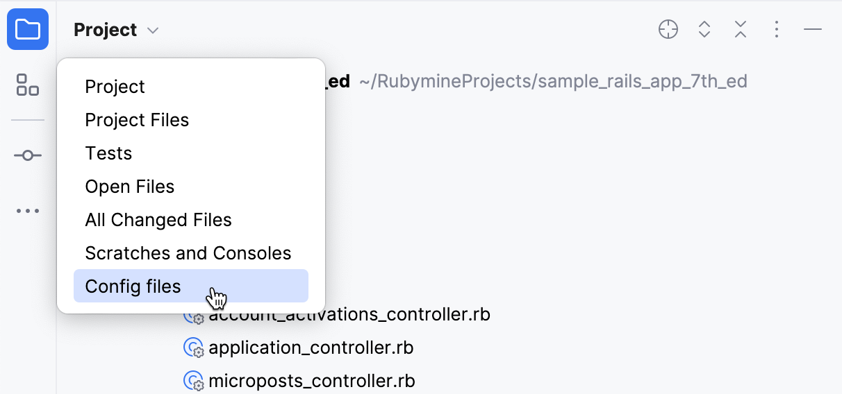 The new scope shown in the Project tool window The new scope shown in the Project tool window