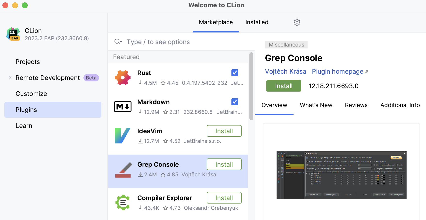 Install additional plugins Install additional plugins