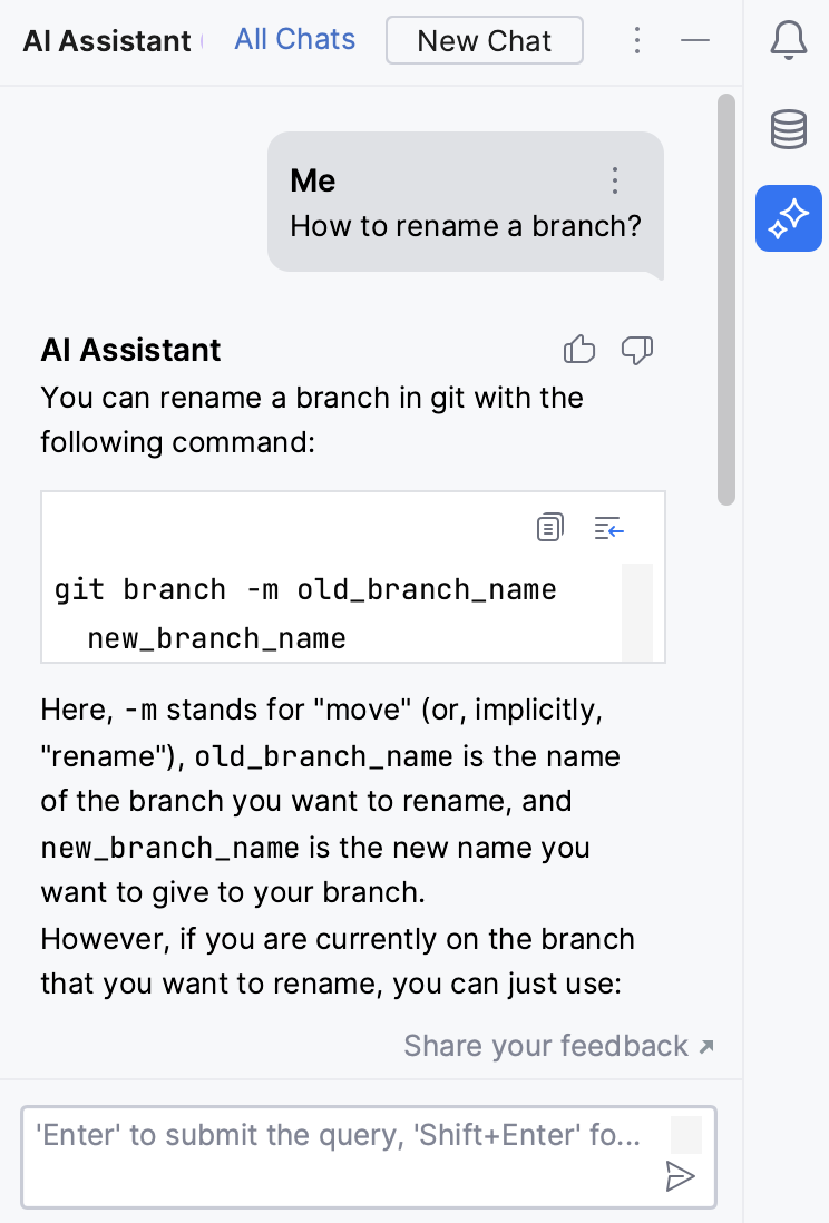 CLion: Asking AI Assistant programming-related questions CLion: Asking AI Assistant programming-related questions