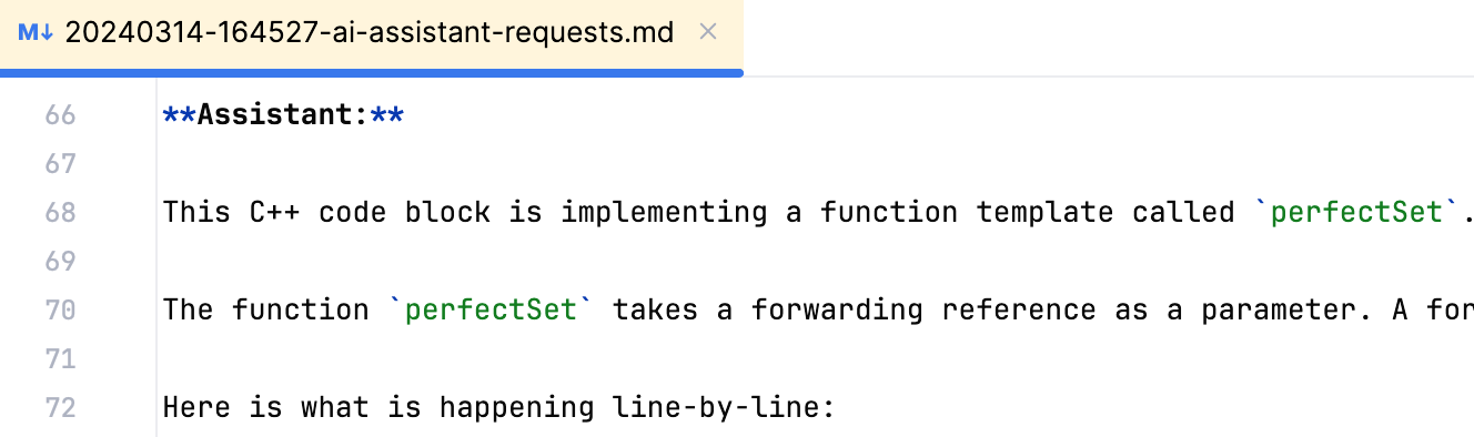 File with AI Assistant requests log File with AI Assistant requests log