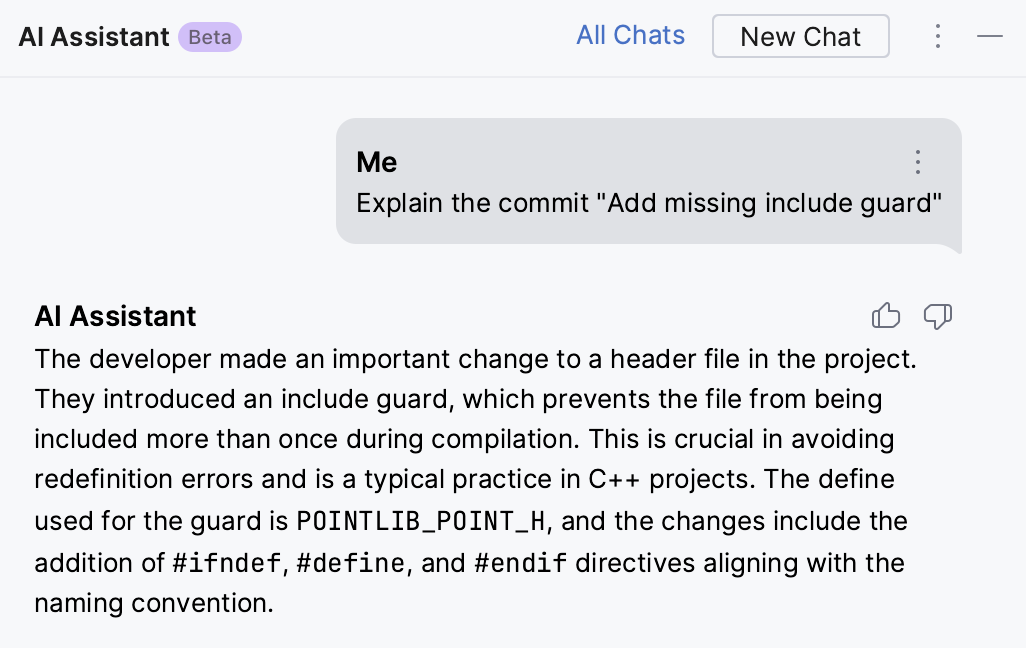 AI Assistant explains commit AI Assistant explains commit