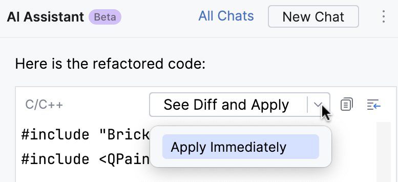 Applying the refactoring suggestion without preview Applying the refactoring suggestion without preview