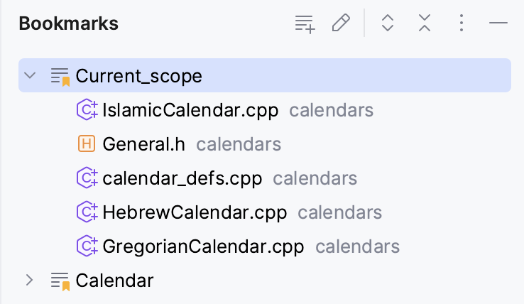 Lists of bookmarks Lists of bookmarks