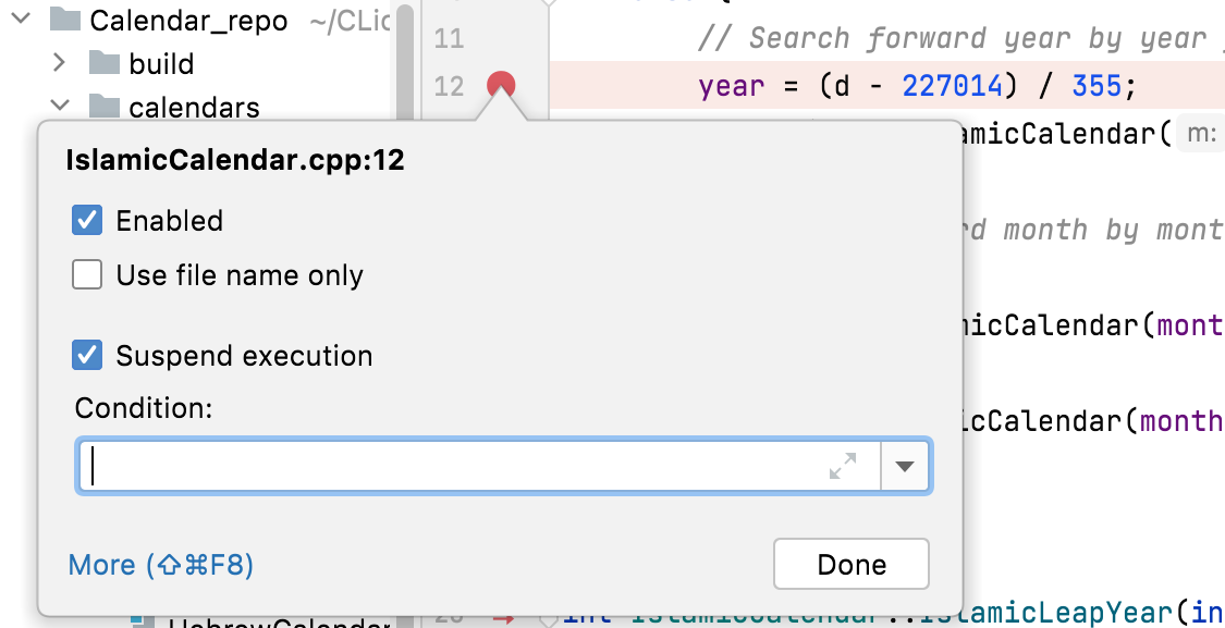 breakpoint properties context menu breakpoint properties context menu
