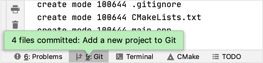 The Files Commited notification The Files Commited notification