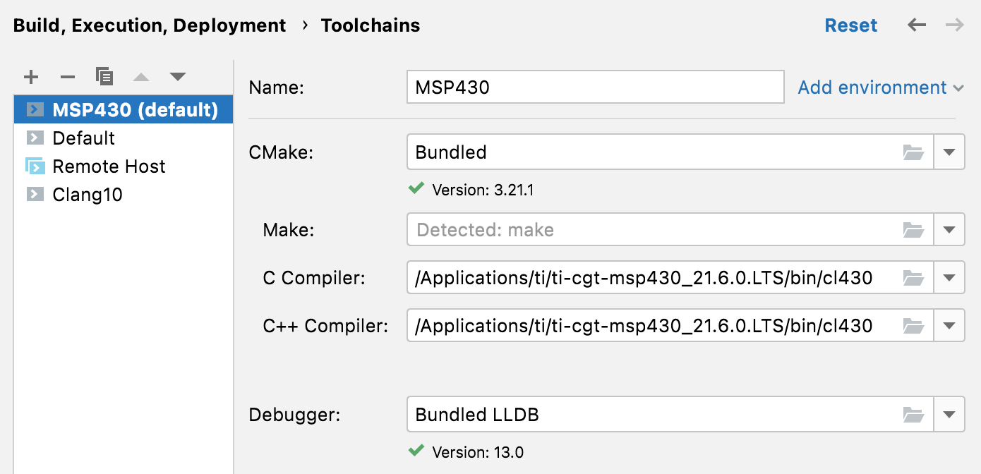 Specifying a custom compiler in toolchain settings Specifying a custom compiler in toolchain settings