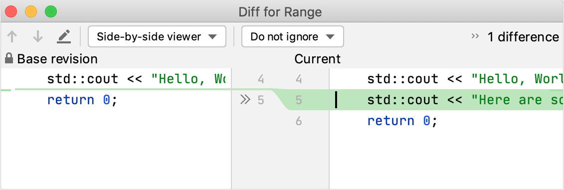 Diff for range Diff for range