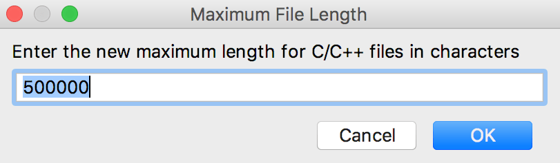 The Maximum File Length dialog The Maximum File Length dialog
