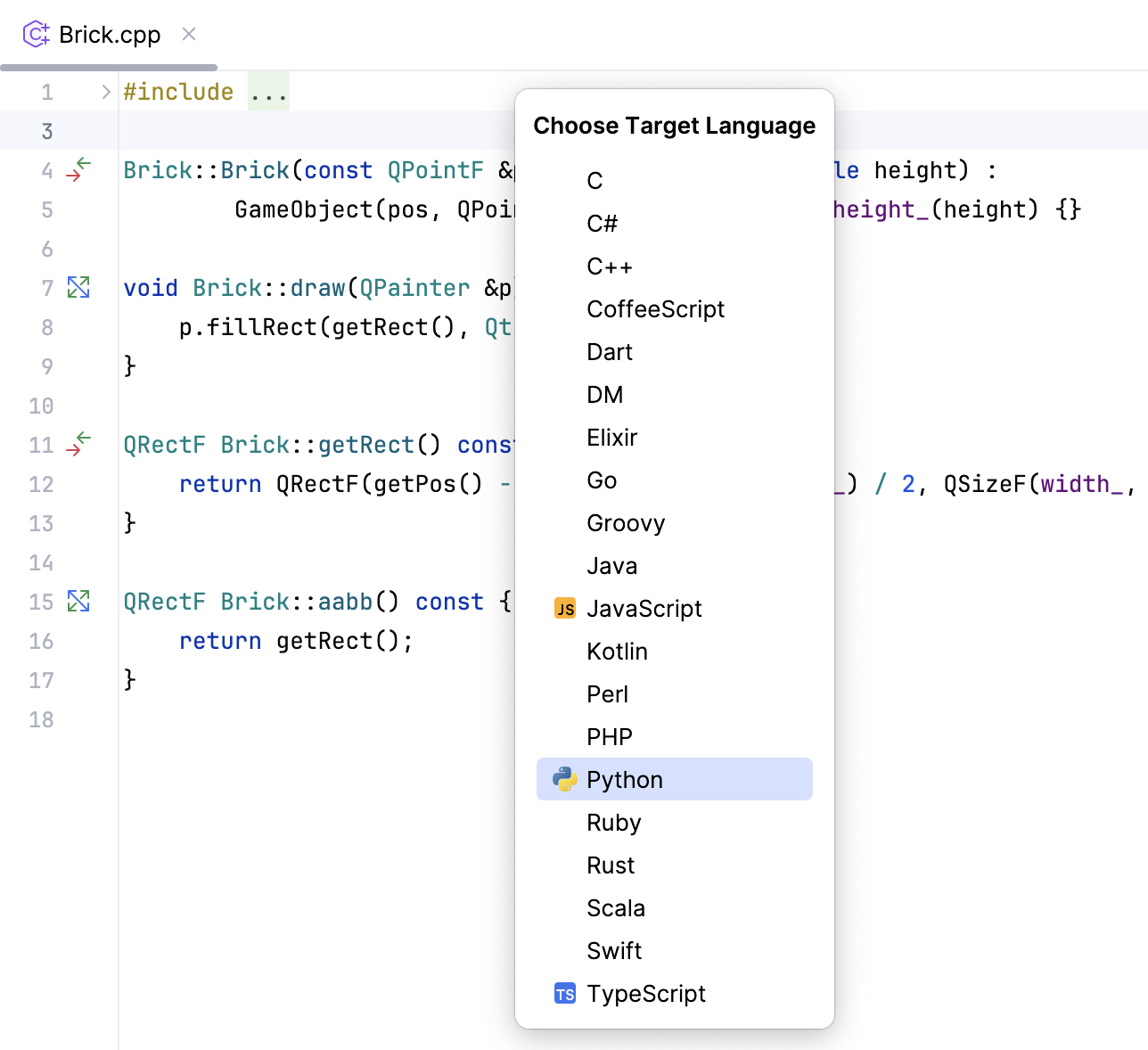 Target Language list Target Language list