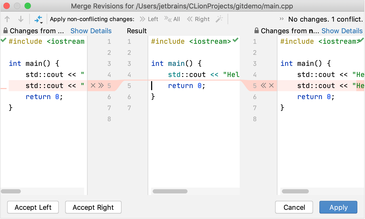 Resolve conflict Resolve conflict