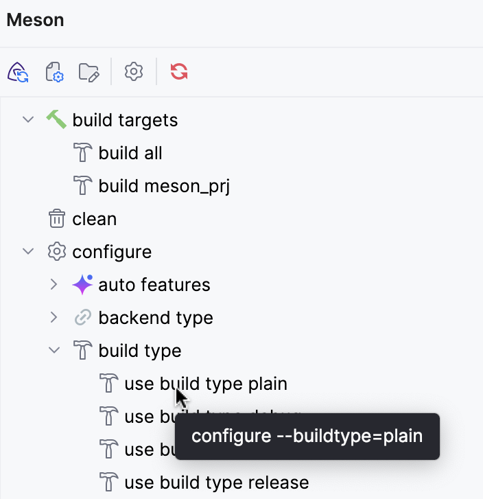 Meson tool window tooltips Meson tool window tooltips