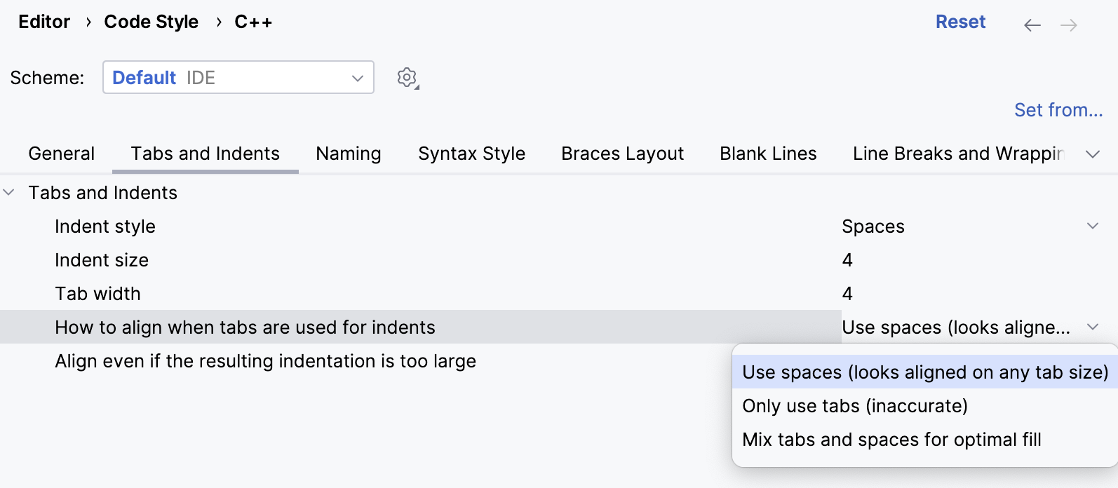 Tabs and indents Tabs and indents