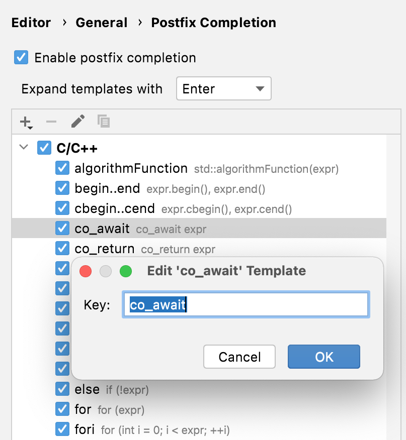 Editing a template name Editing a template name