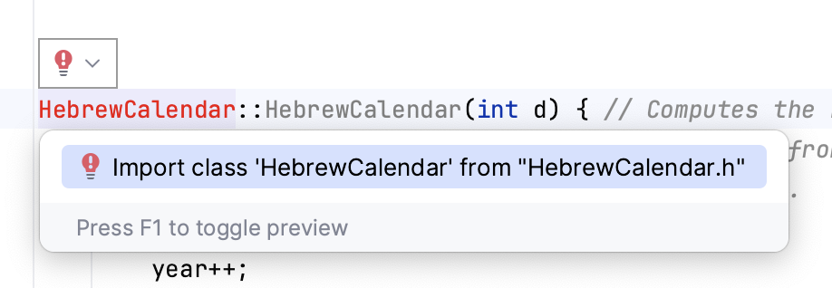 Quick-fix example Quick-fix example