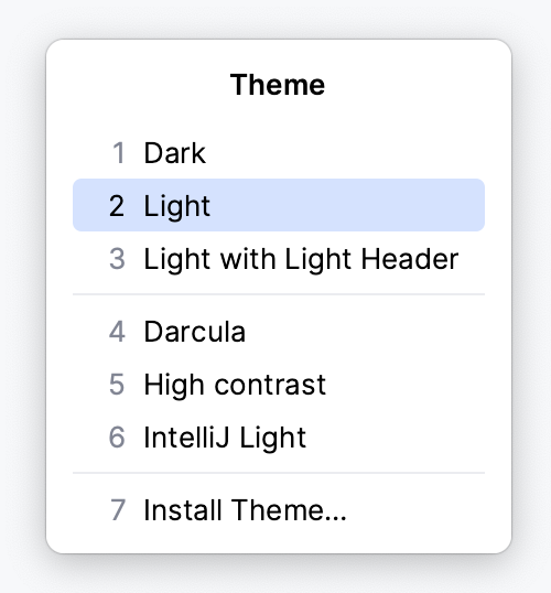the Color Scheme menu the Color Scheme menu