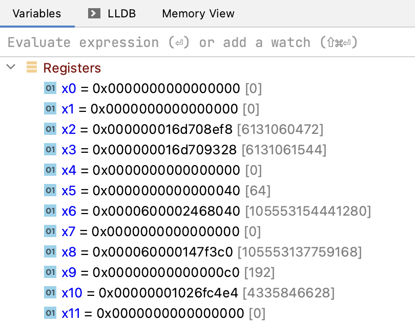 Hex and decimal representation of register values Hex and decimal representation of register values