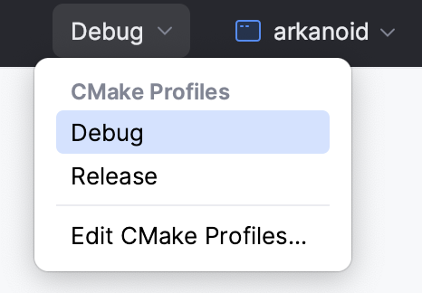 CMake profiles switcher CMake profiles switcher