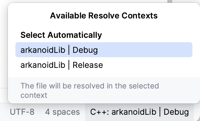 Resolve context switcher Resolve context switcher