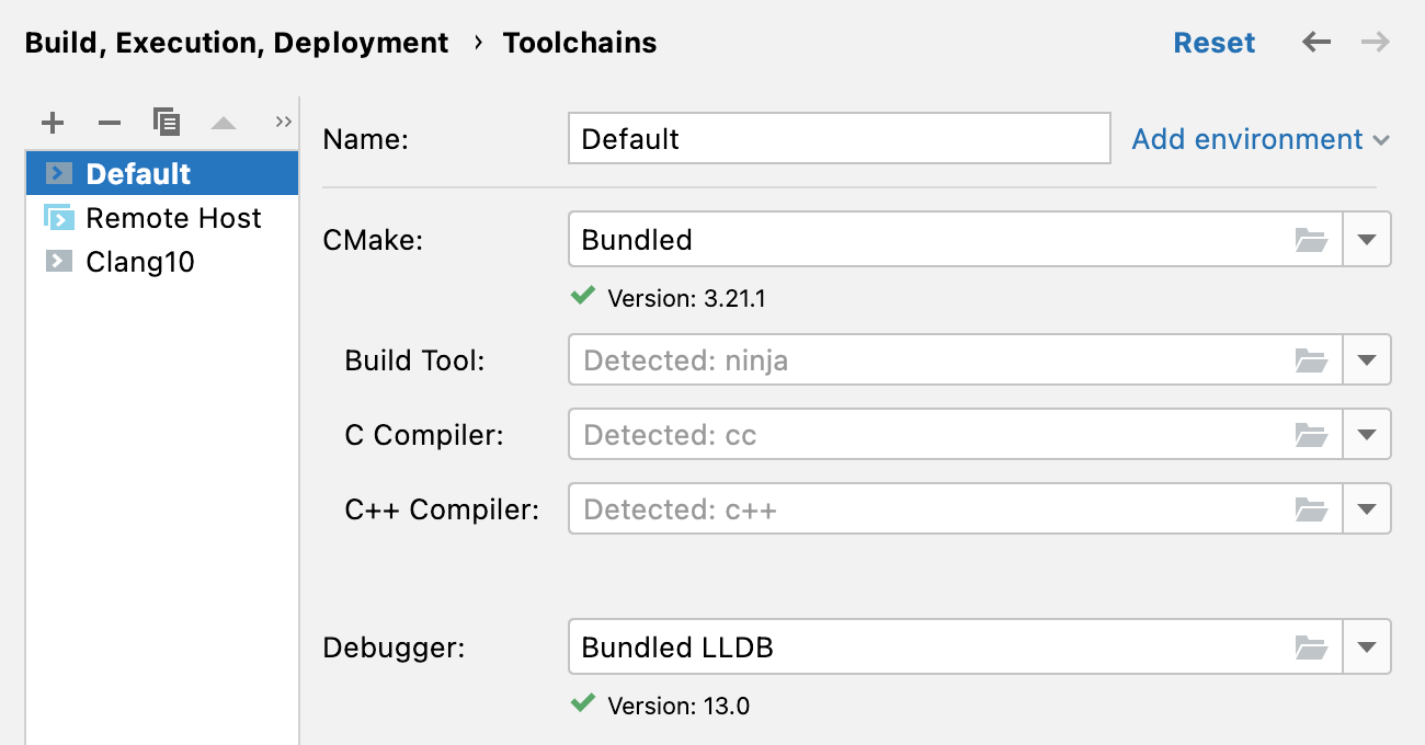Default toolchain Default toolchain