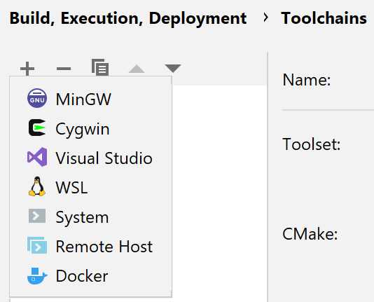 Windows toolchain options Windows toolchain options