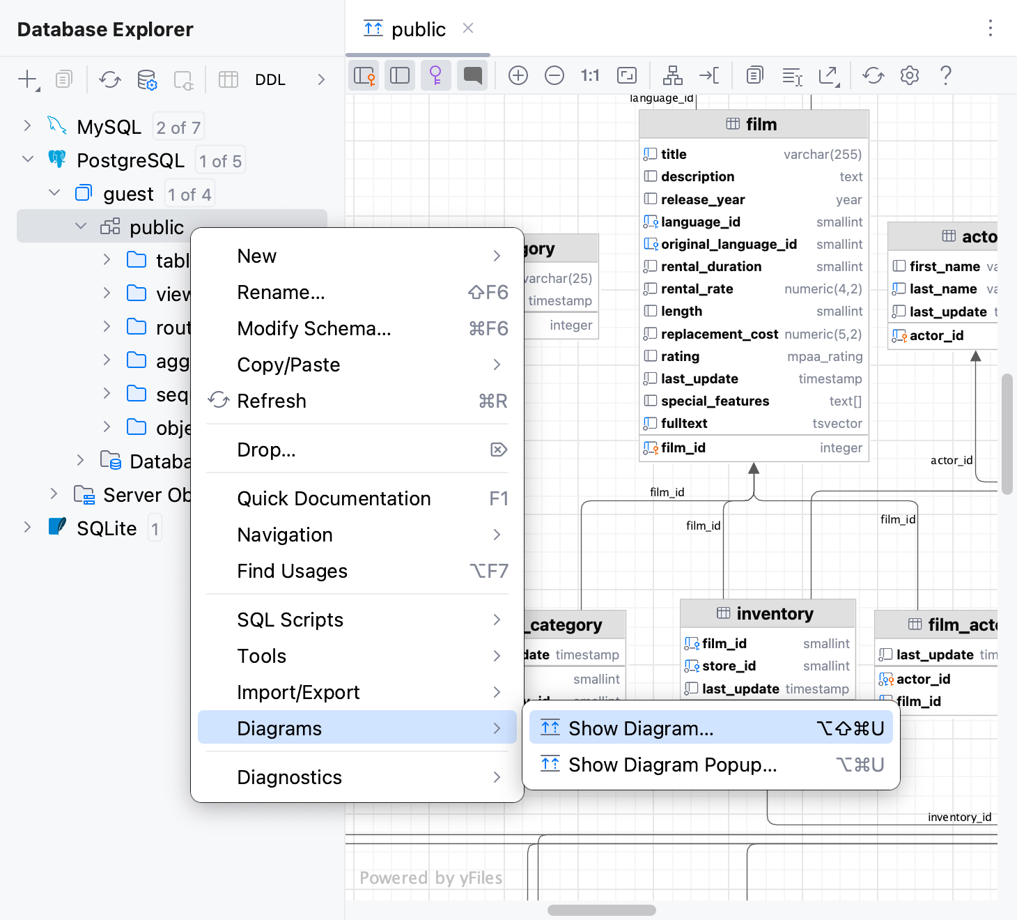 Database diagrams | DataGrip Documentation