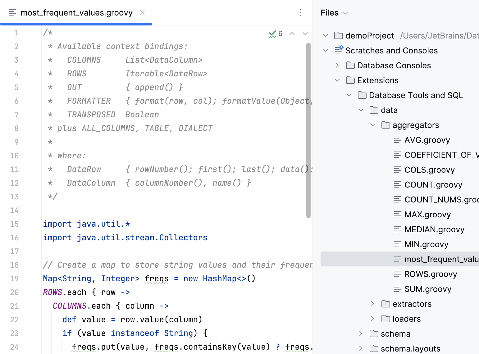 Paste the created script to a new file