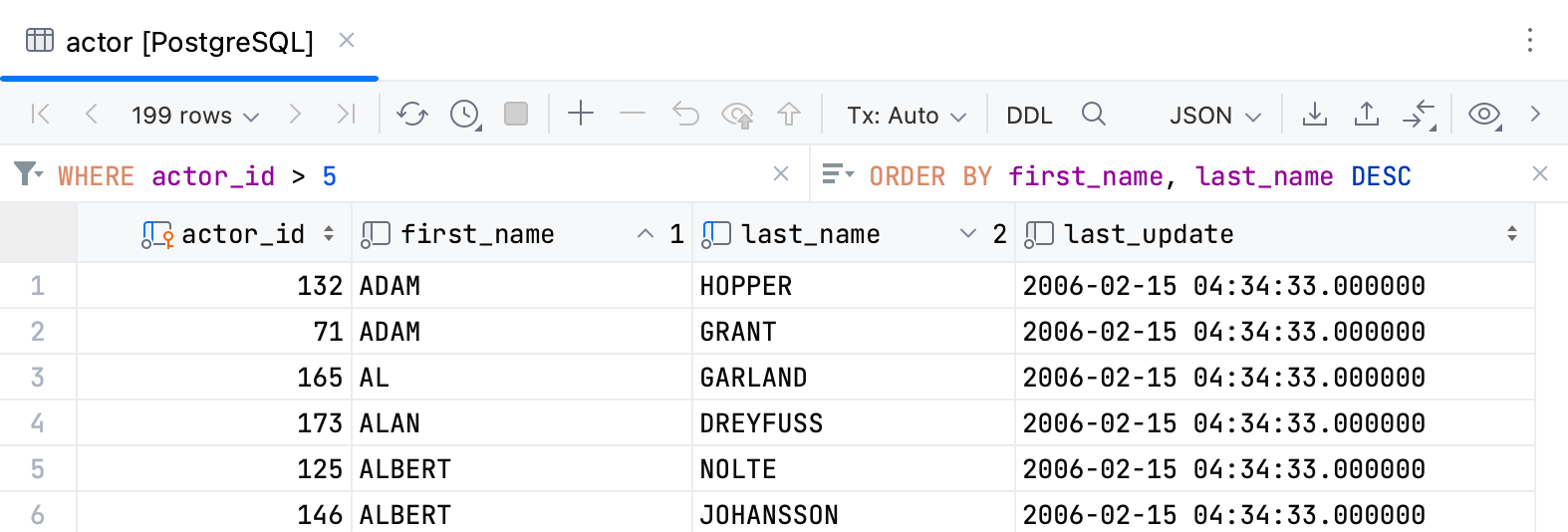 WHERE and ORDER BY fields for sorting