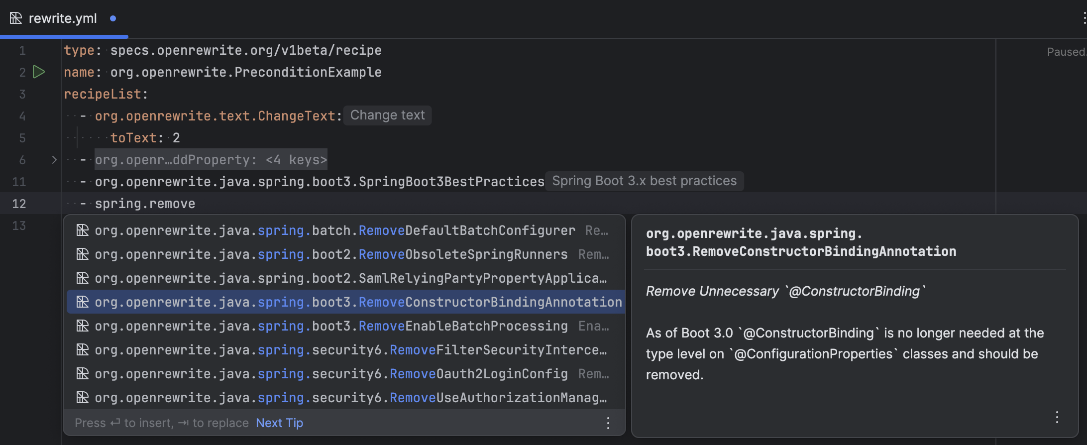 Openrewrite intellij idea documentation