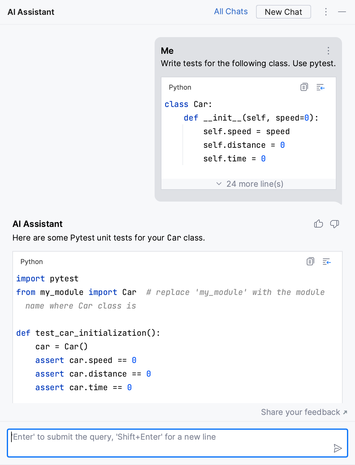 PyCharm: Asking AI Assistant programming-related questions PyCharm: Asking AI Assistant programming-related questions