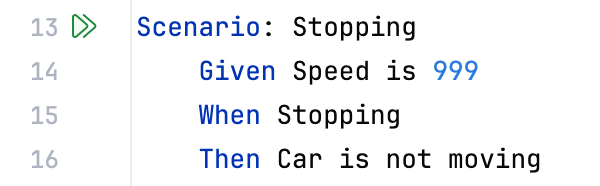 Parameter in a BDD test scenario Parameter in a BDD test scenario