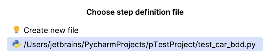 Selectubg the target file to create the step Selectubg the target file to create the step