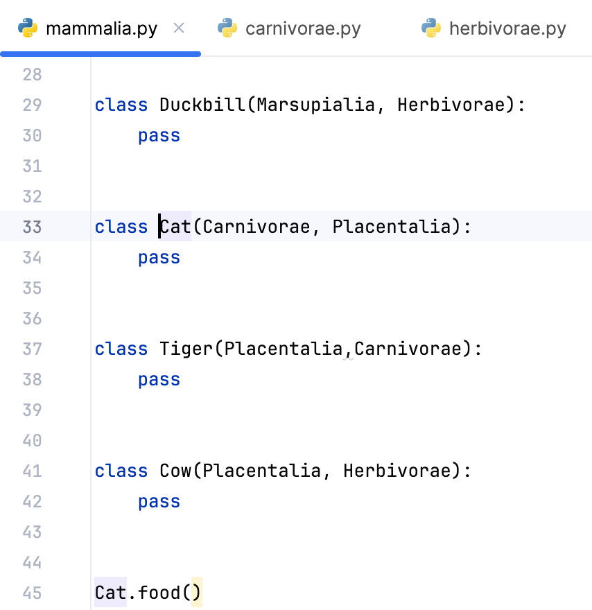 Selected class Selected class