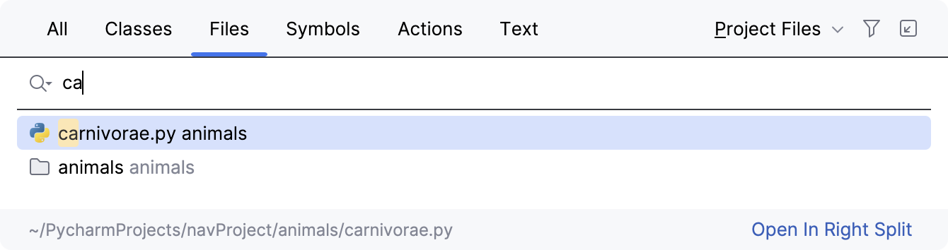 Search in files Search in files