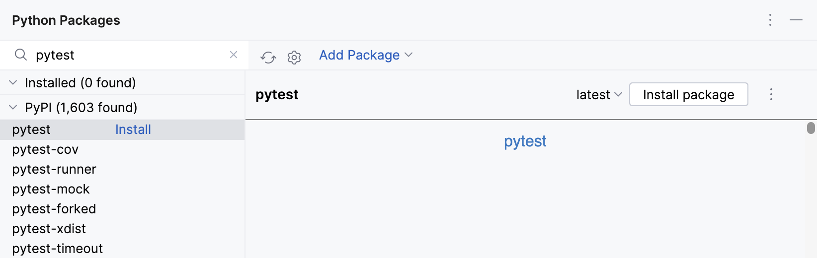 Installing Pytest Installing Pytest