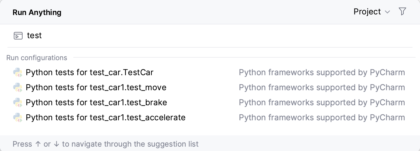 Start run/debug configurations from the Run Anything popup Start run/debug configurations from the Run Anything popup