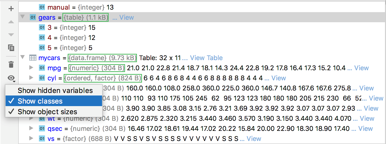View options View options
