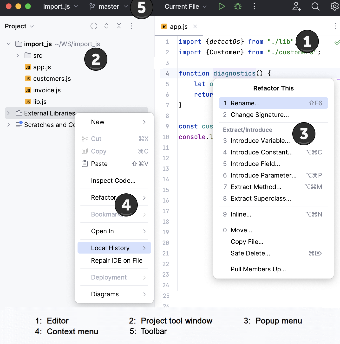 WebStorm main window WebStorm main window