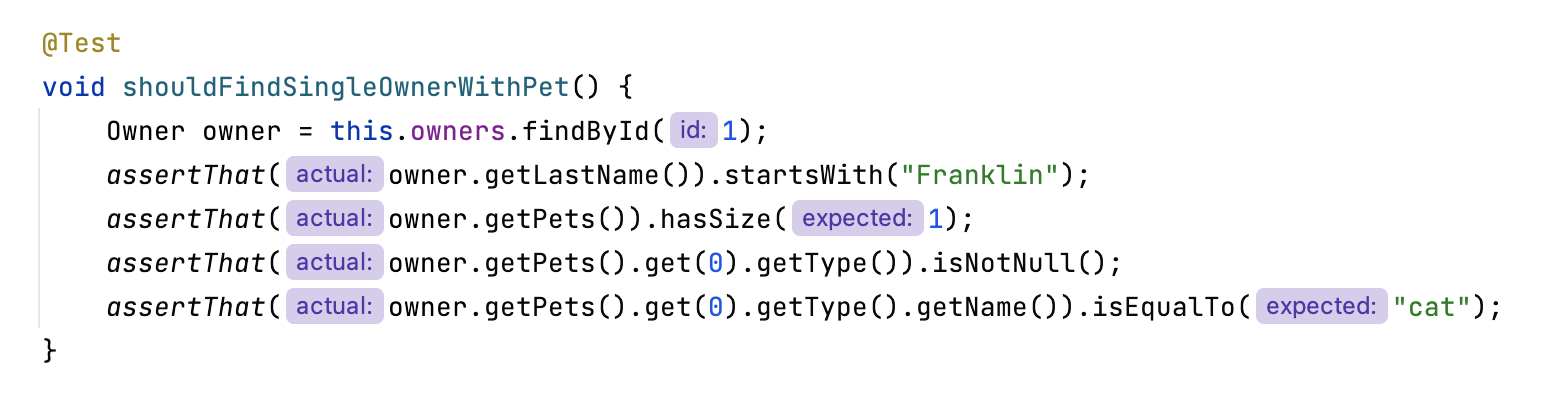 Reconfigured appearance of parameter hints