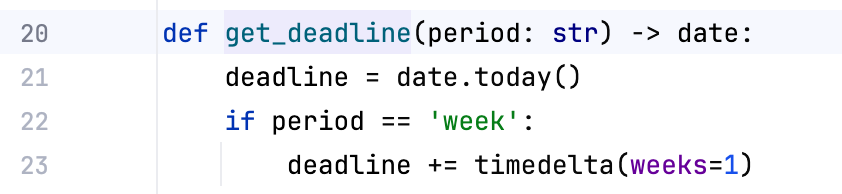 Python type annotations added via AI Assistant