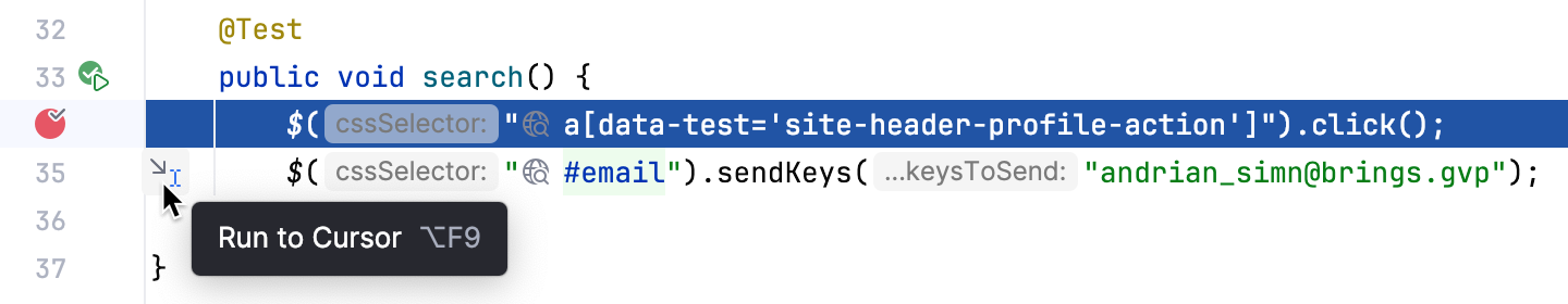 Run to Cursor with a single click