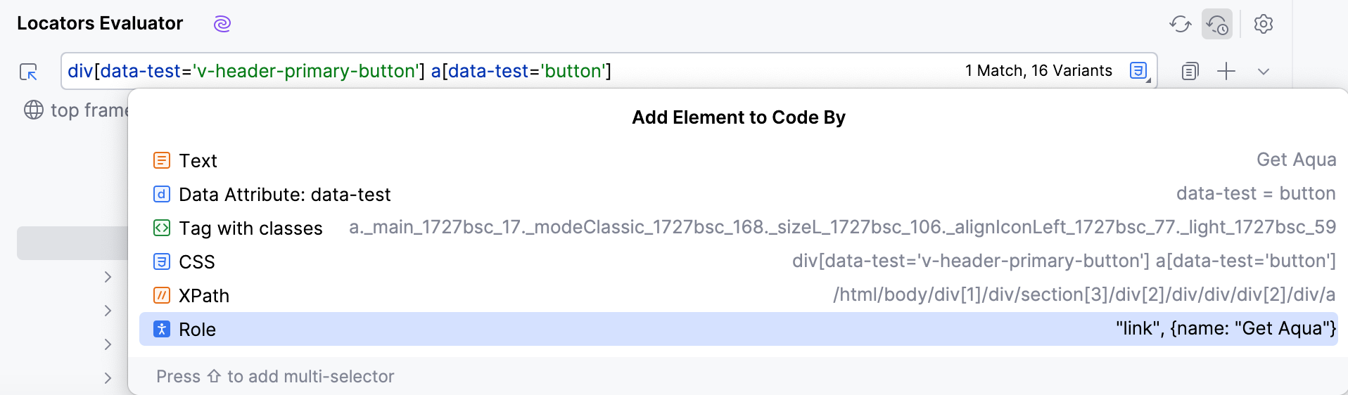 Role-based locators