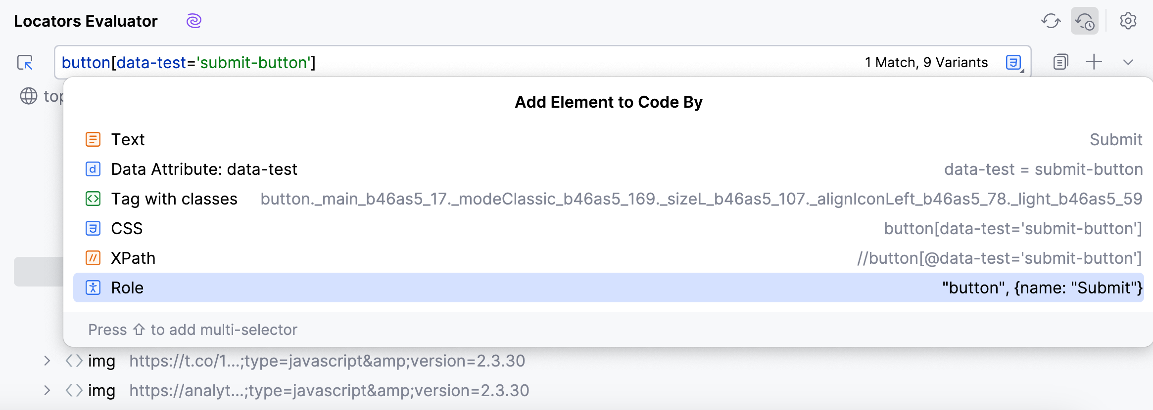 Role-based locator