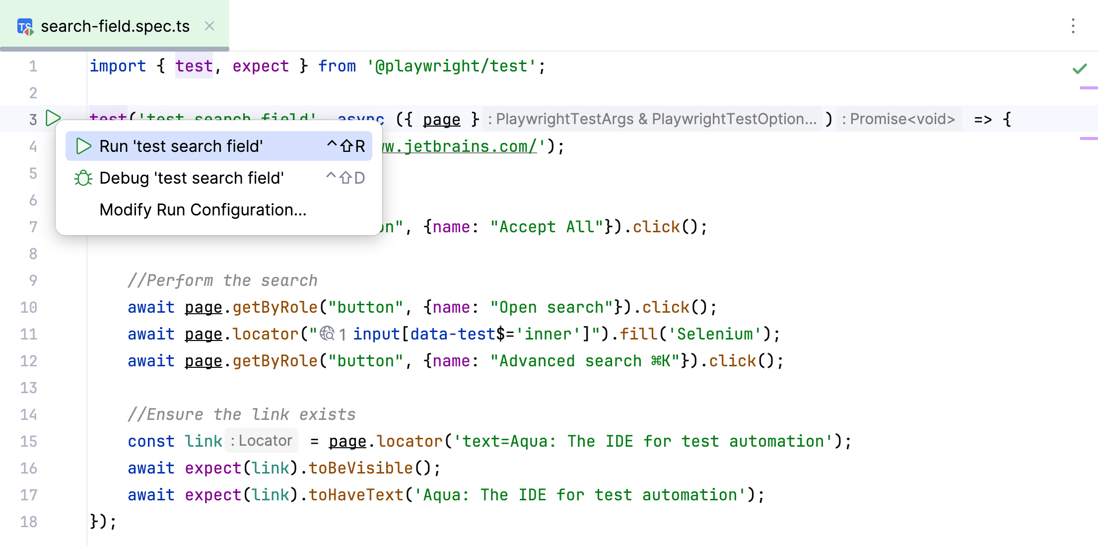 Viewing tests