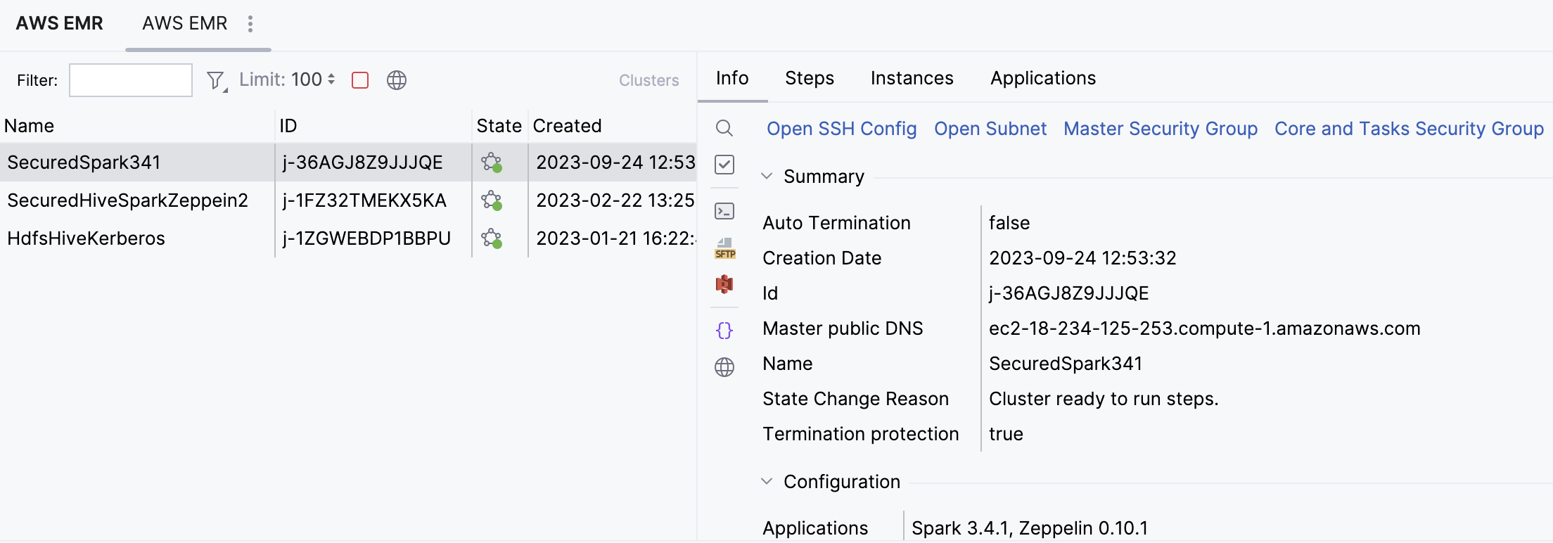 Cluster info