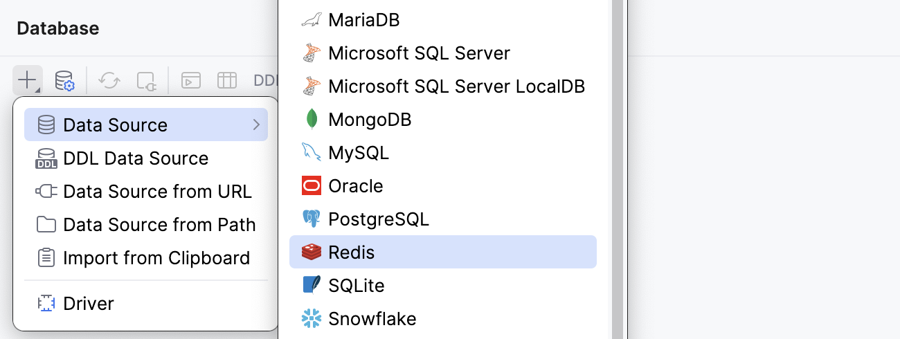 Select the Redis data source Select the Redis data source