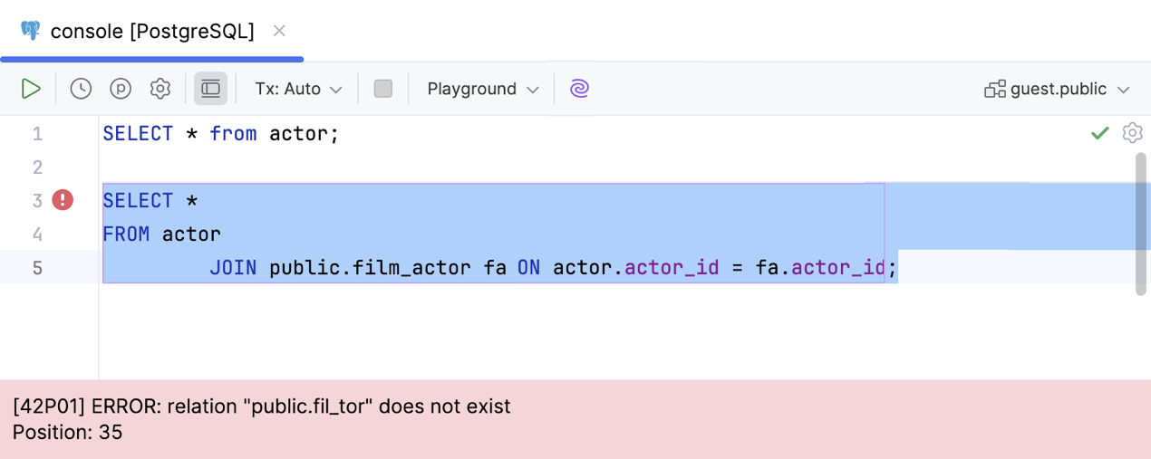 SQL query error fixed by AI Assistant SQL query error fixed by AI Assistant